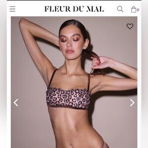 Fleur du Mal Leopard Print Boned Bralette  XS
